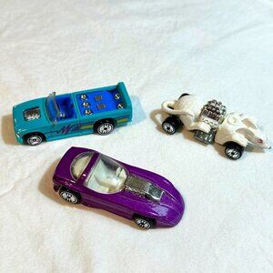 3 Hot Wheels Cars Lot Vtg 80s and 90s Made in Malaysia White Rat & Convertible